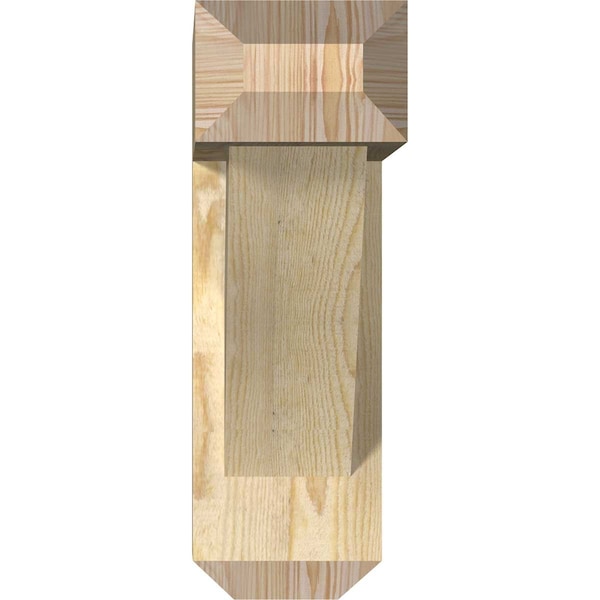 Traditional Craftsman Rough Sawn Bracket W/ Offset Brace, Douglas Fir, 6W X 18D X 18H